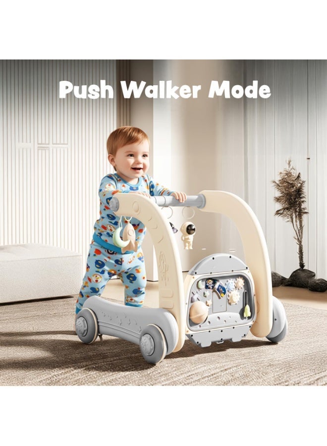 Baybee 4 in 1 Musical Baby Activity Walker & Convertible Play Gym | Push Walker with Piano, Lights, Rattles & Tummy Time Mat | Foldable Newborn to Toddler Toy for 0-36 Months Boys & Girls Pink - Image 4